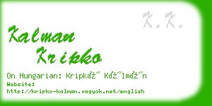 kalman kripko business card